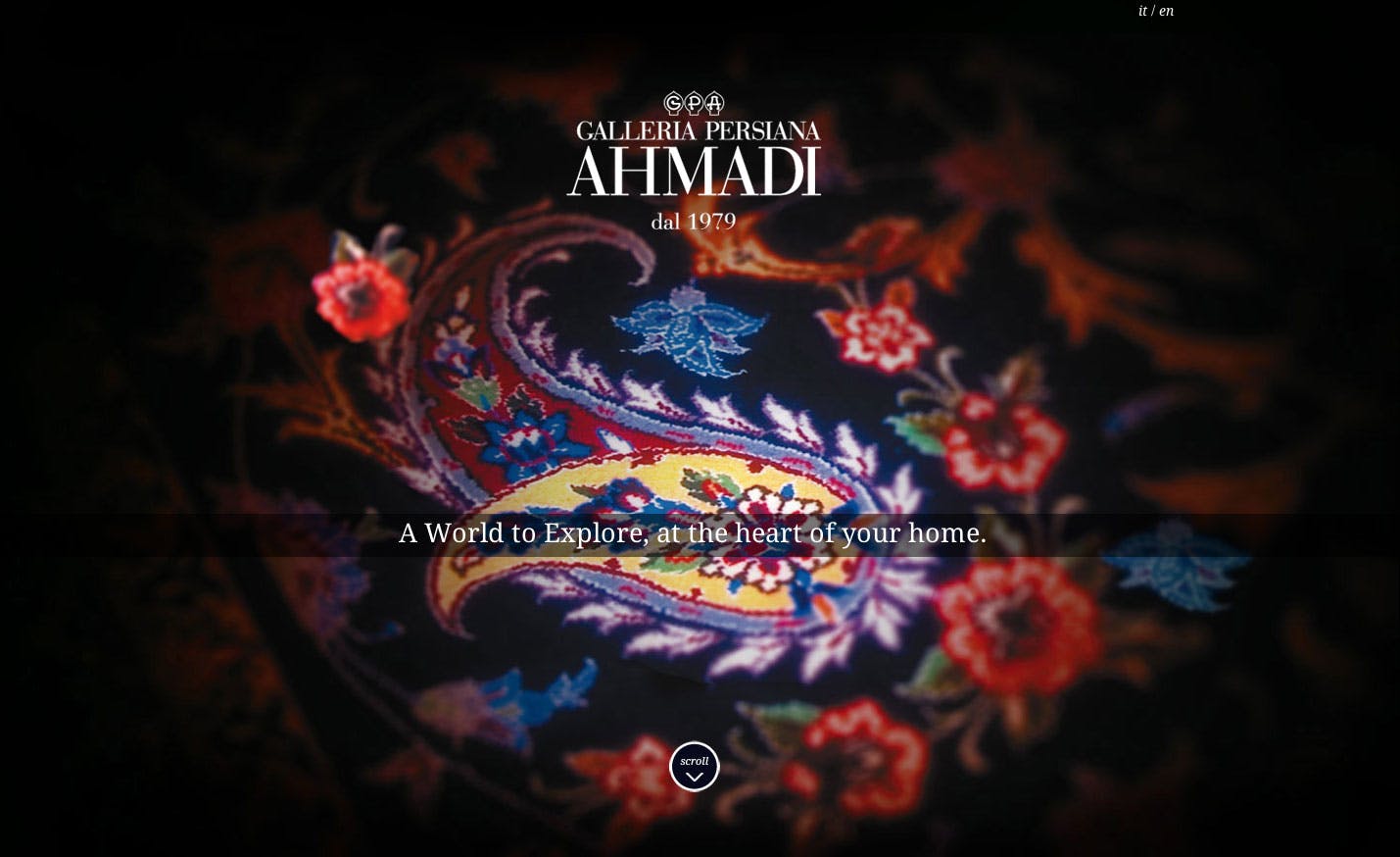 Galleria Persiana Ahmadi Website Screenshot