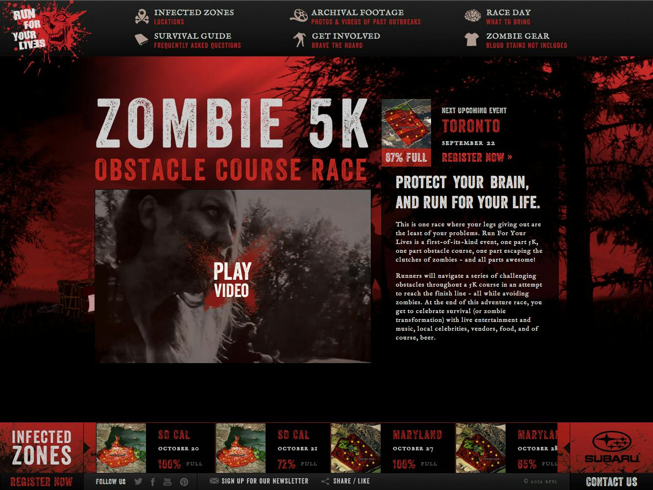 Run for your Lives Website Screenshot