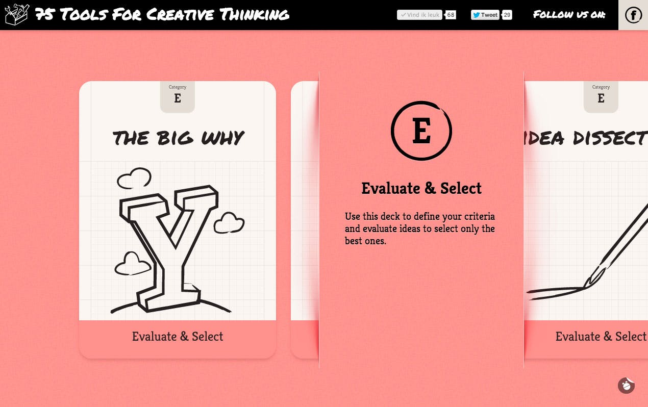 75 Tools For Creative Thinking Website Screenshot