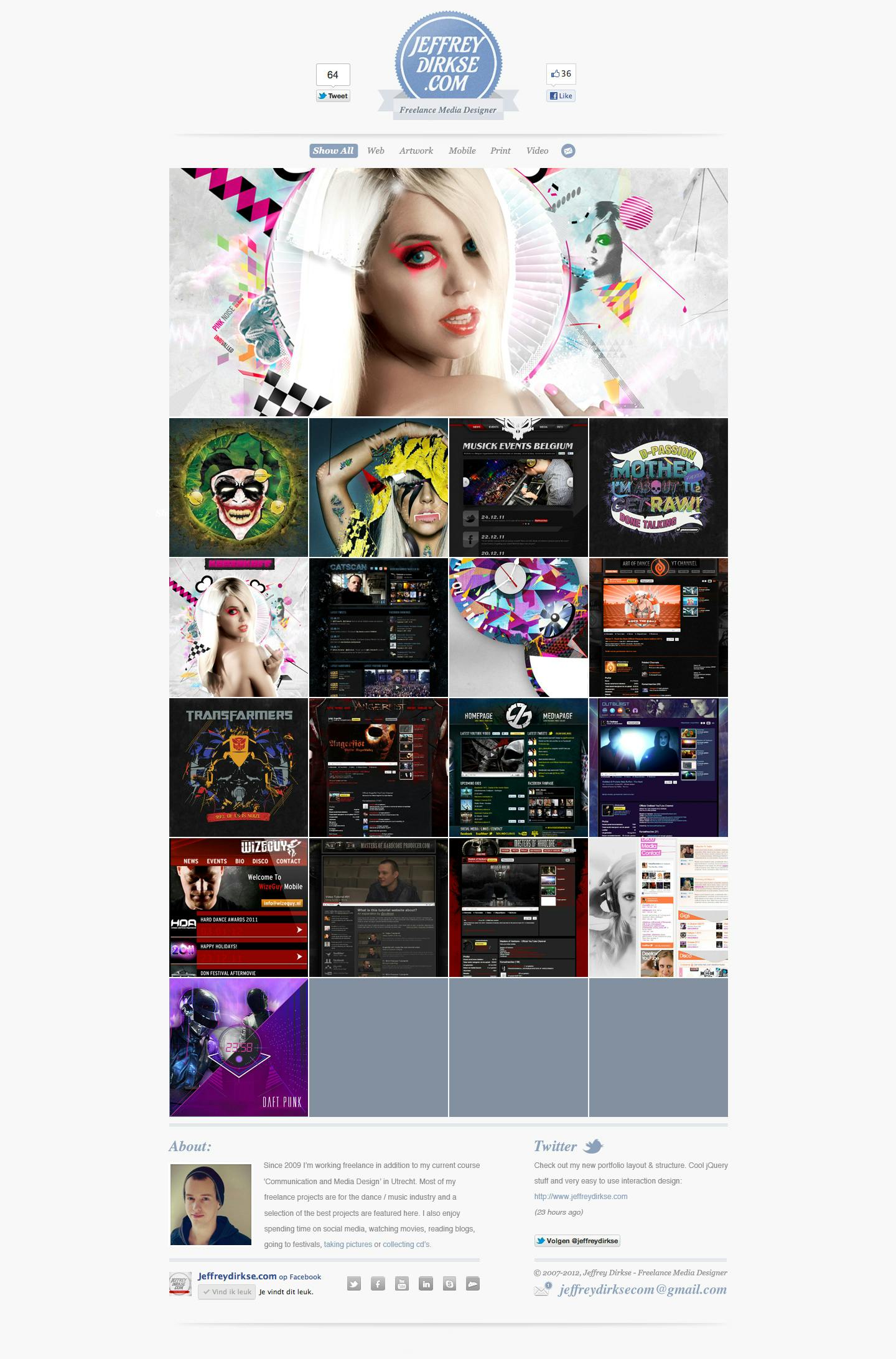 Digital Showcase of Jeffrey Dirkse Website Screenshot