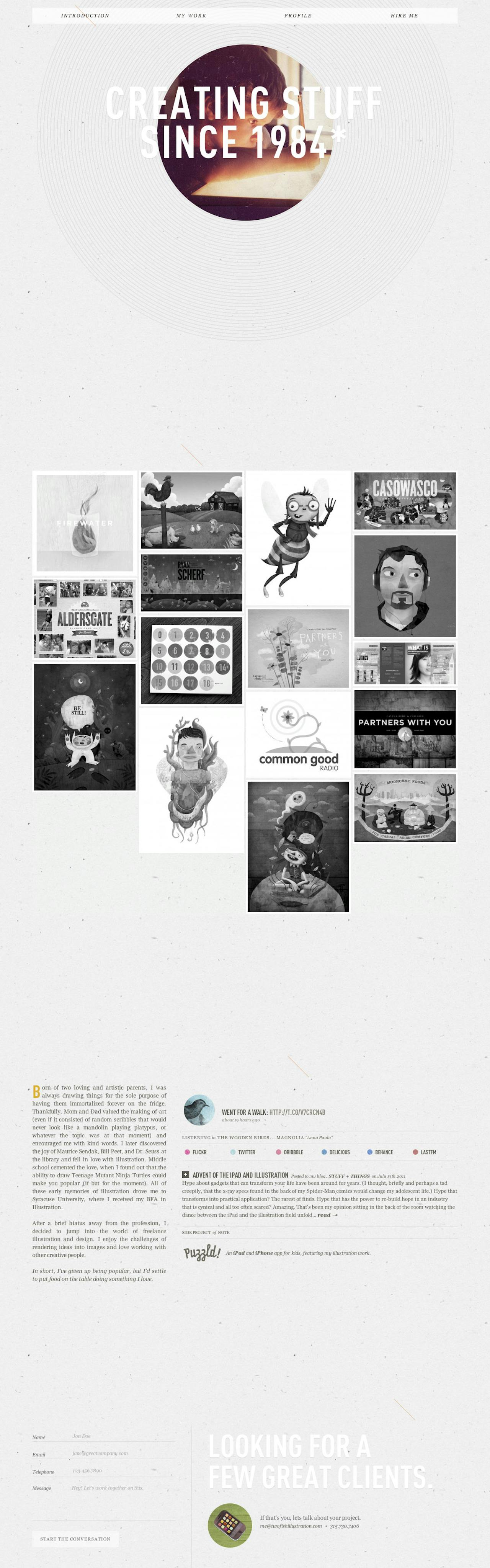 Two Fish Illustration & Design Website Screenshot