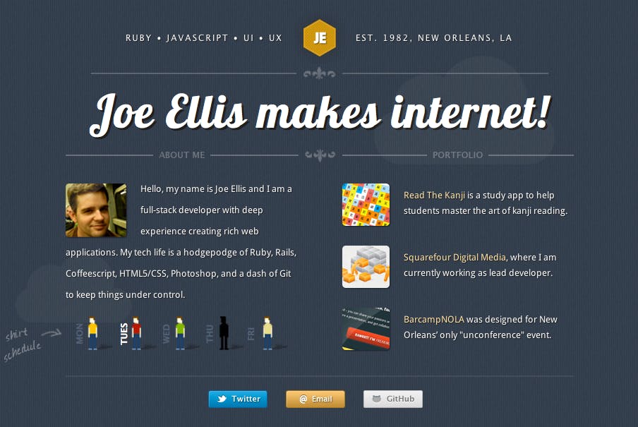 Joe Ellis Website Screenshot