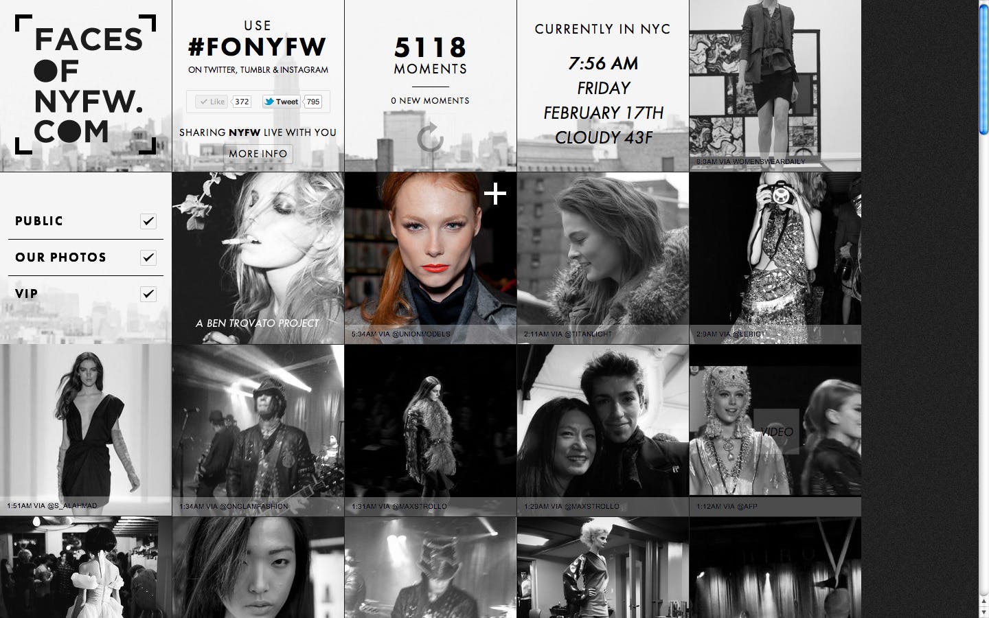 Faces Of New York Fashion Week Website Screenshot