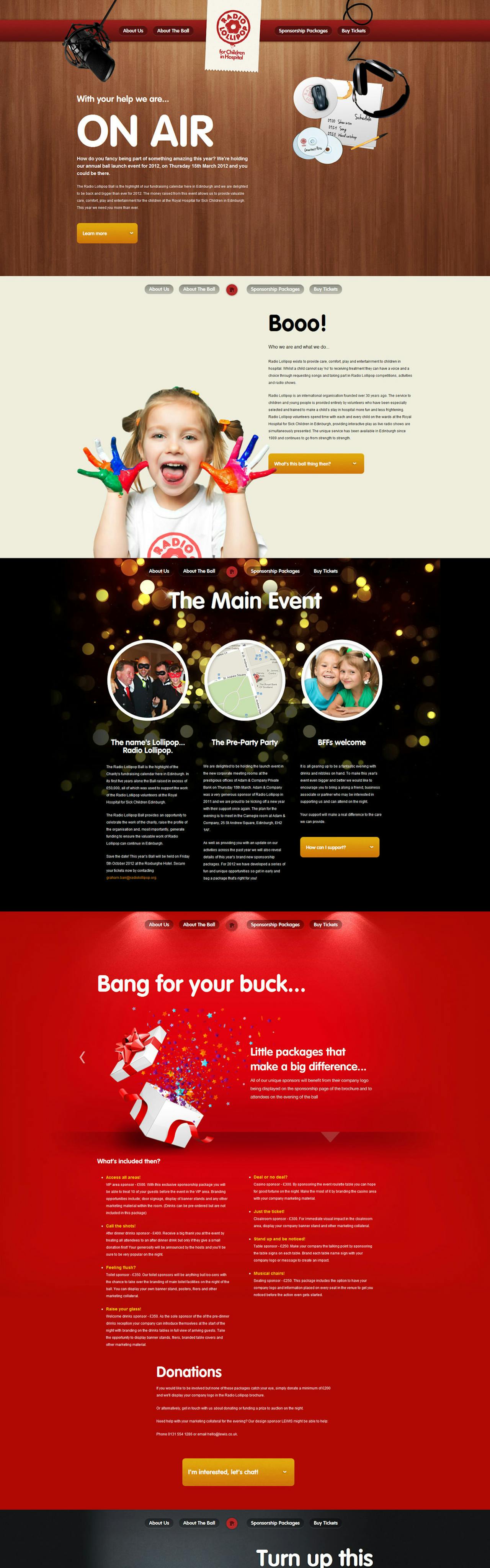 Radio Lollipop Events Website Screenshot