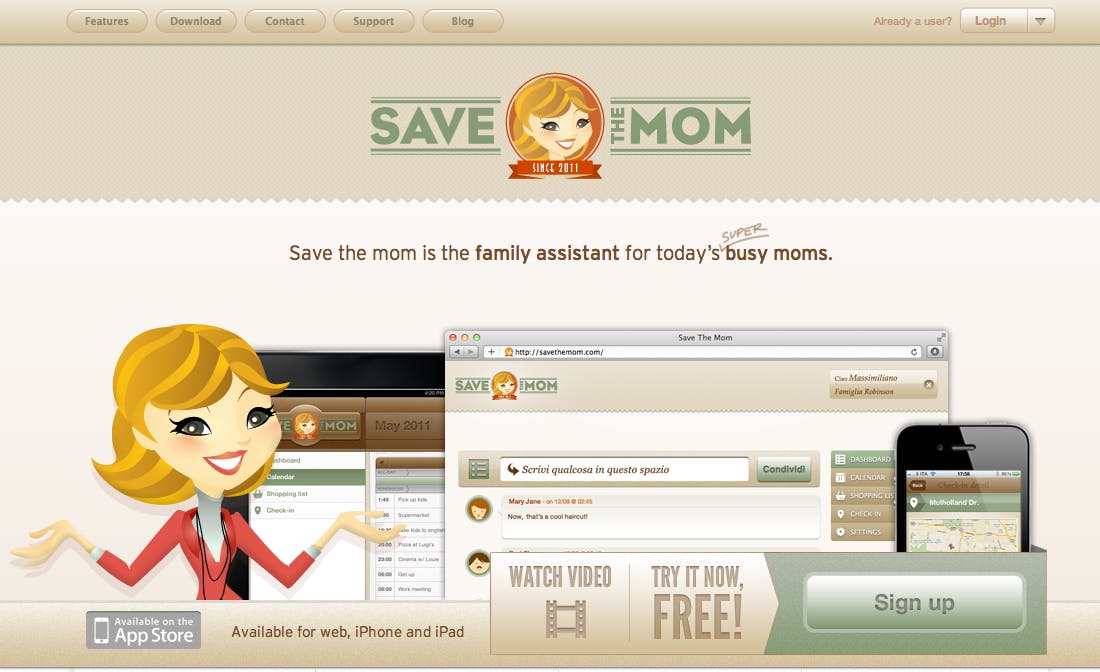 Save The Mom Website Screenshot