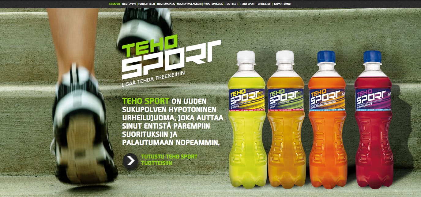 TEHO Sport Website Screenshot