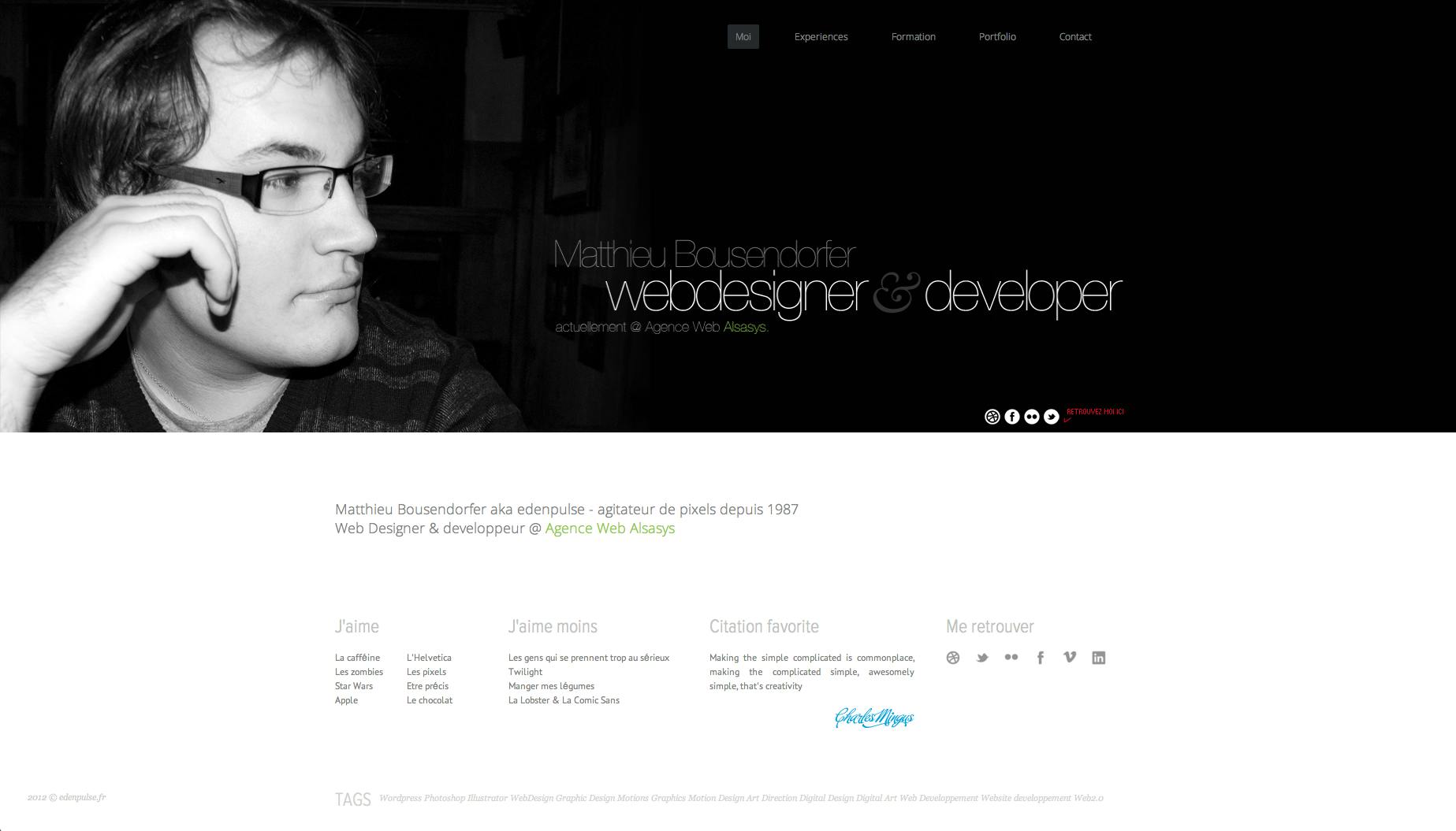 Matthieu Bousendorfer Website Screenshot