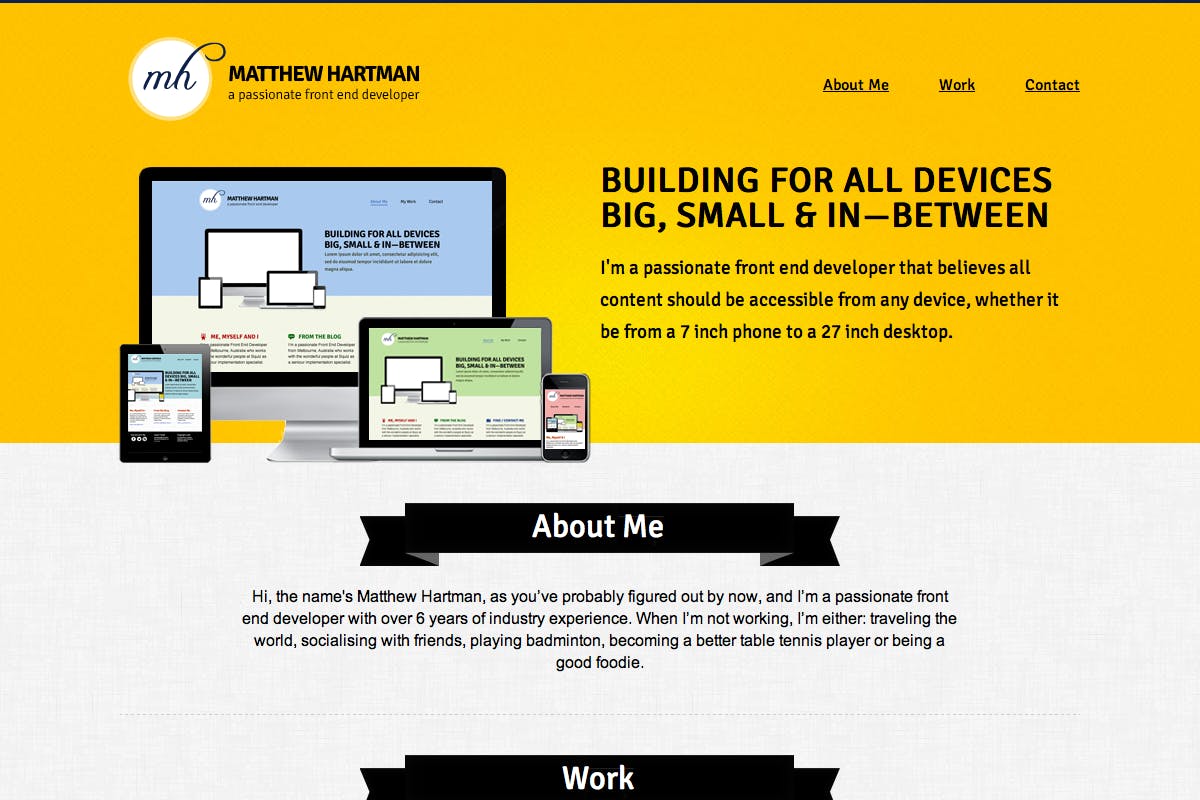 Matthew Hartman Website Screenshot