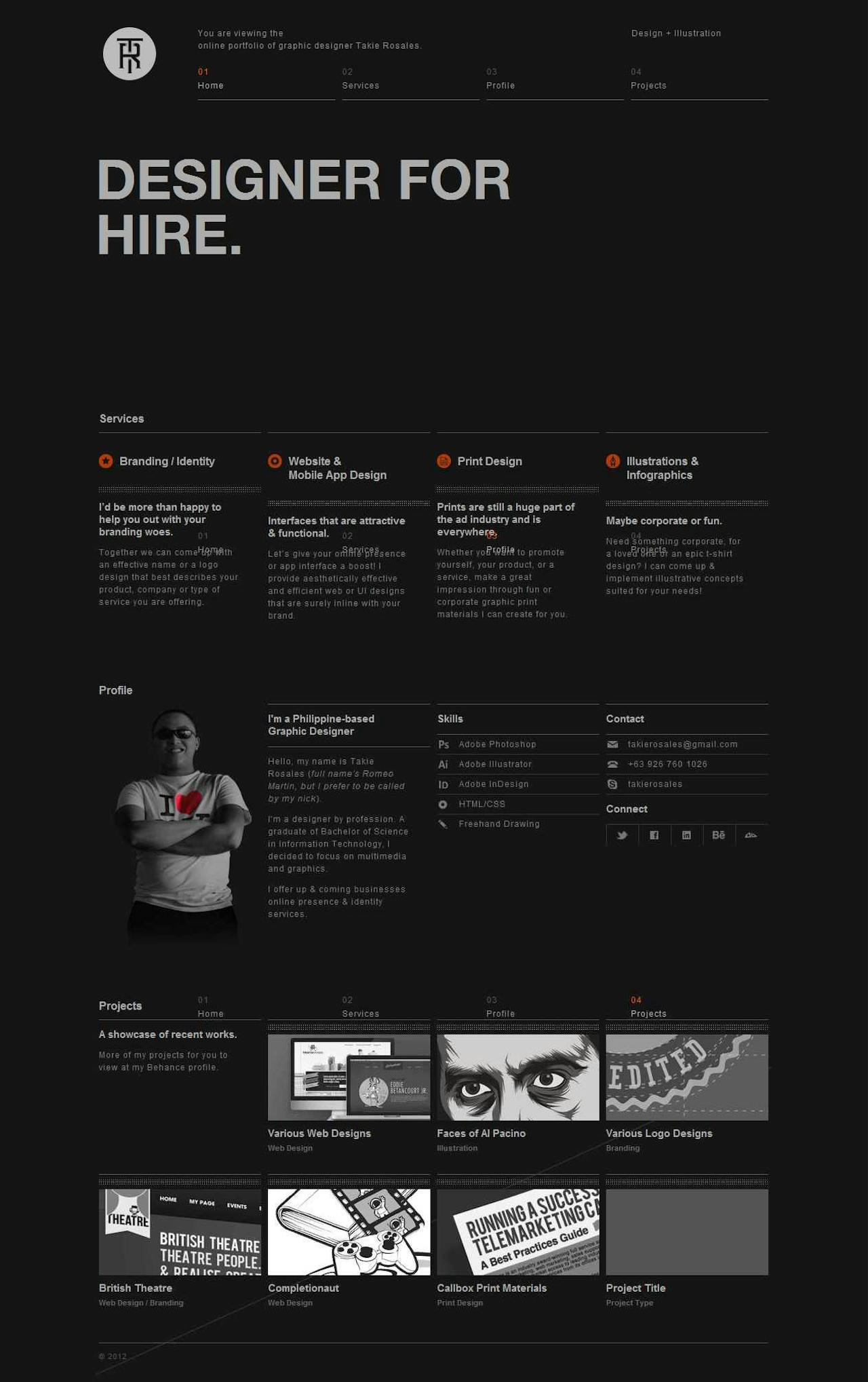 Takie Rosales Website Screenshot