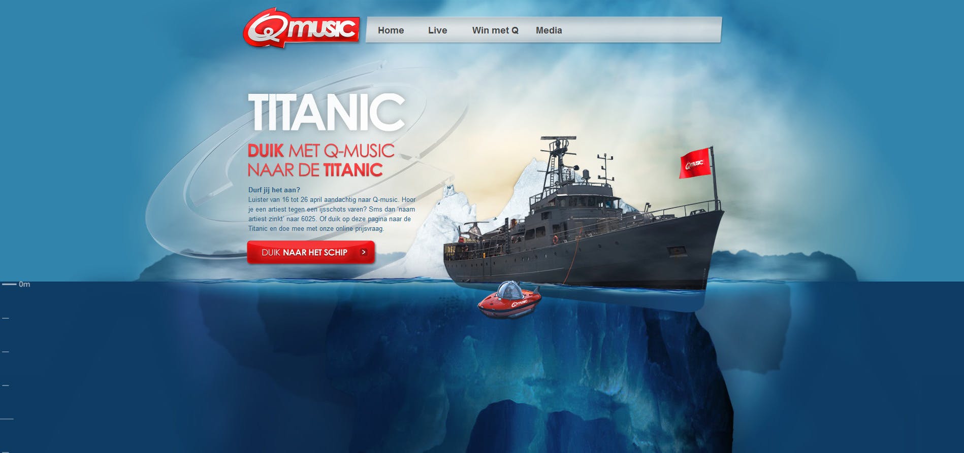 Q music Titanic Website Screenshot