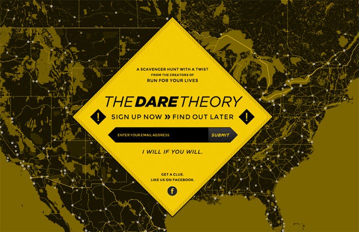The Dare Theory Website Screenshot