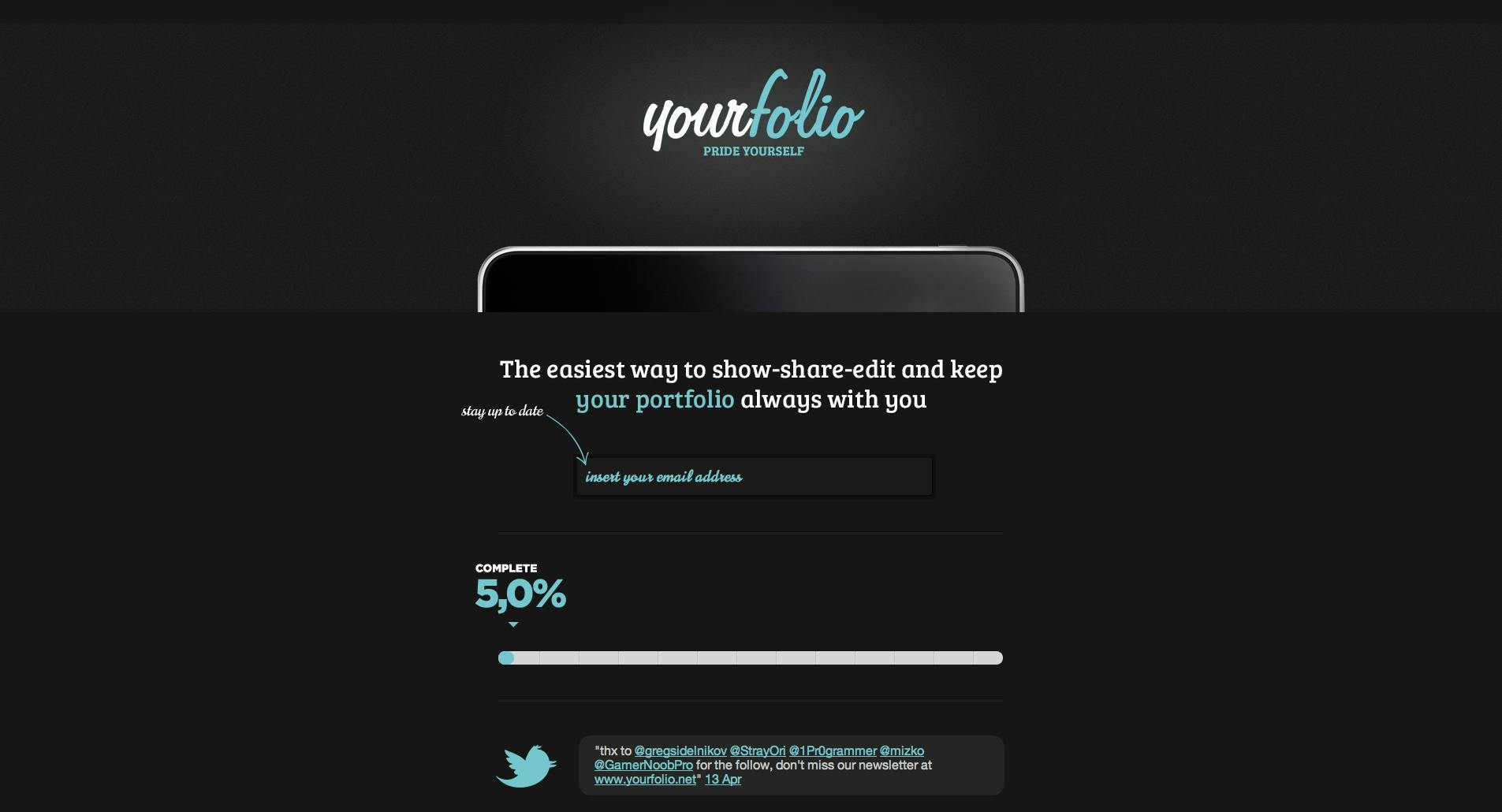 yourfolio Website Screenshot