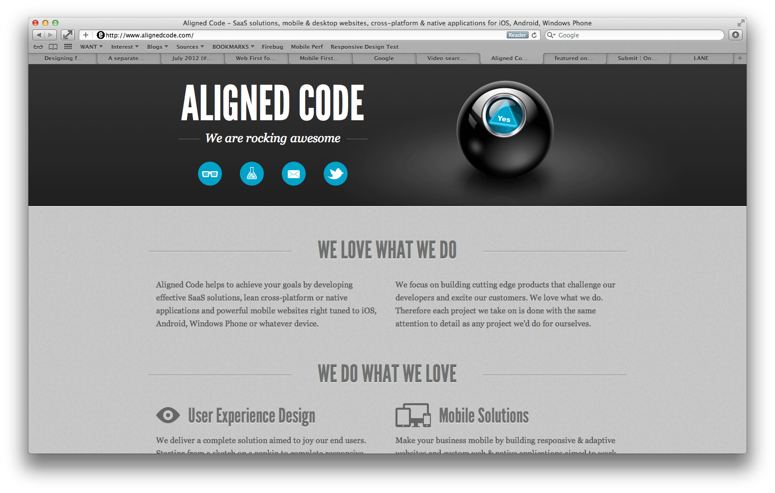 Aligned Code Inc. Website Screenshot
