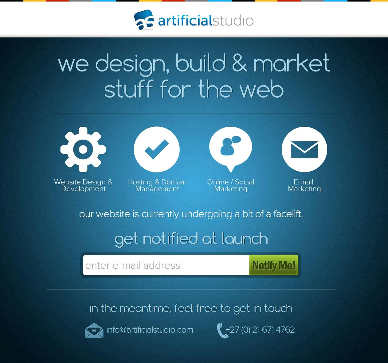 Artificial Studio Website Screenshot