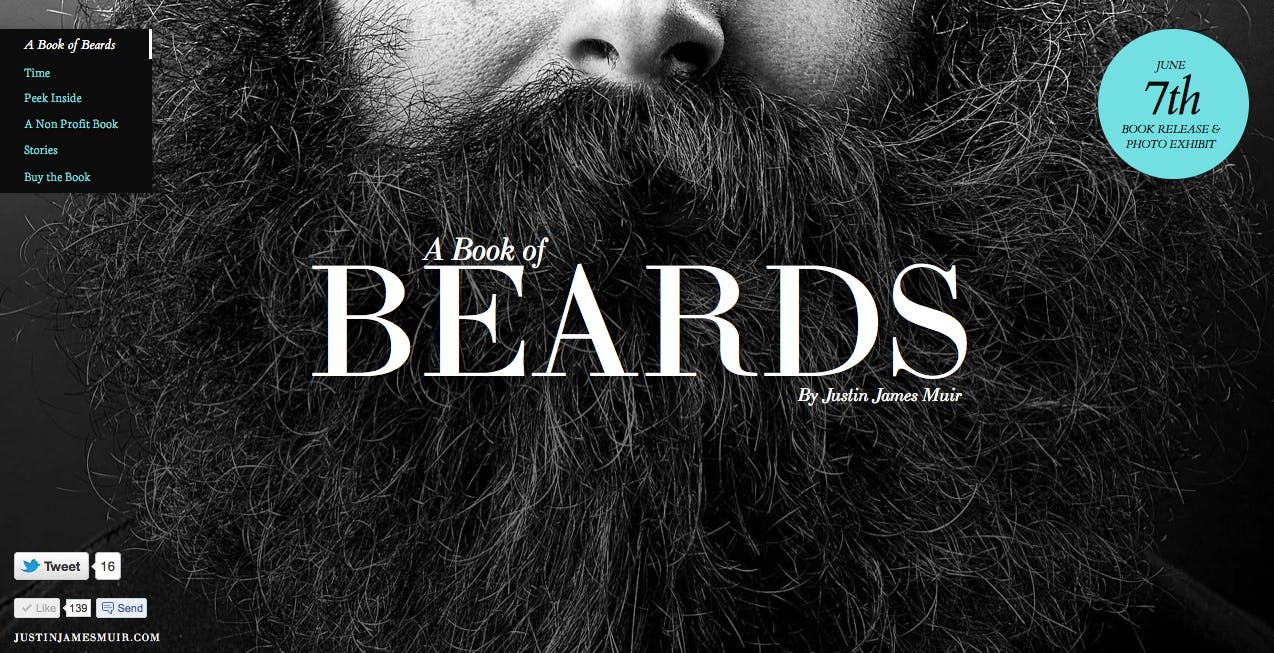 Book of Beards Website Screenshot