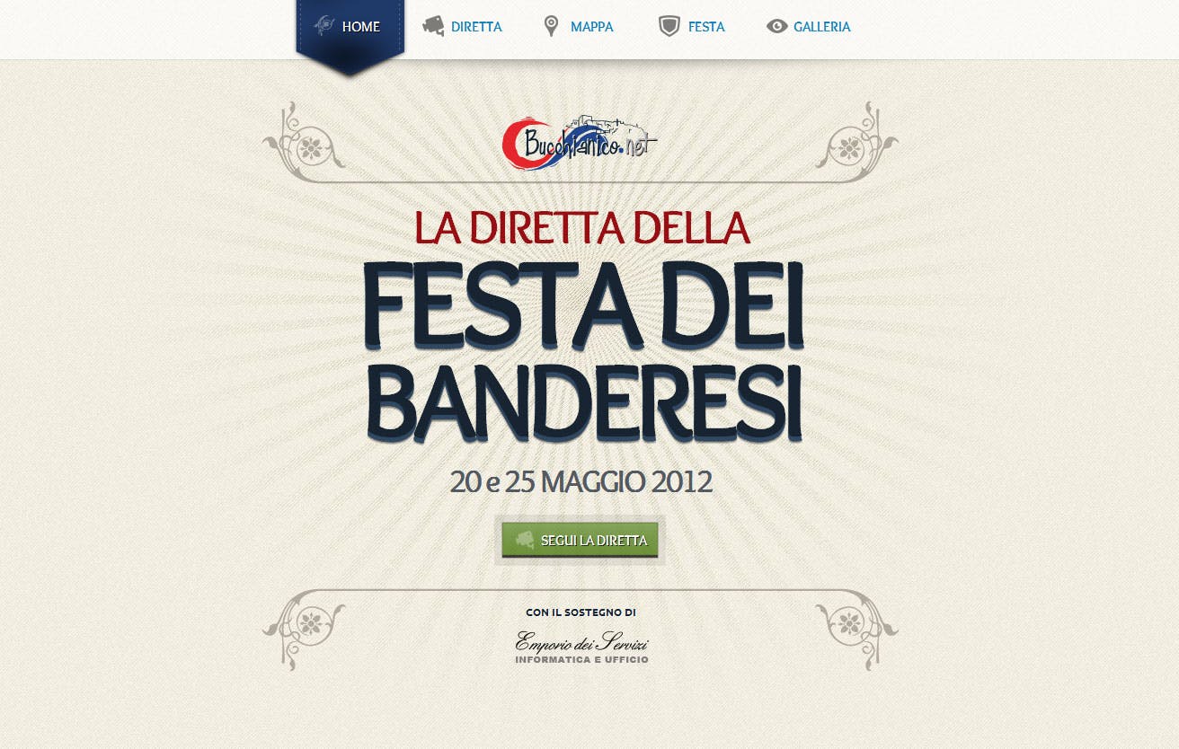 La Festa dei banderesi Website Screenshot