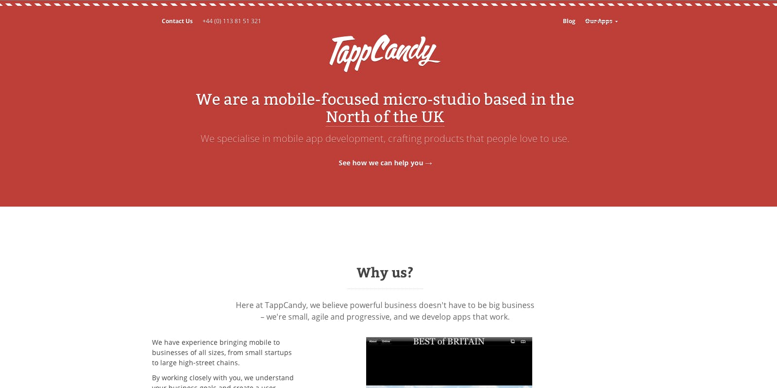 TappCandy Website Screenshot