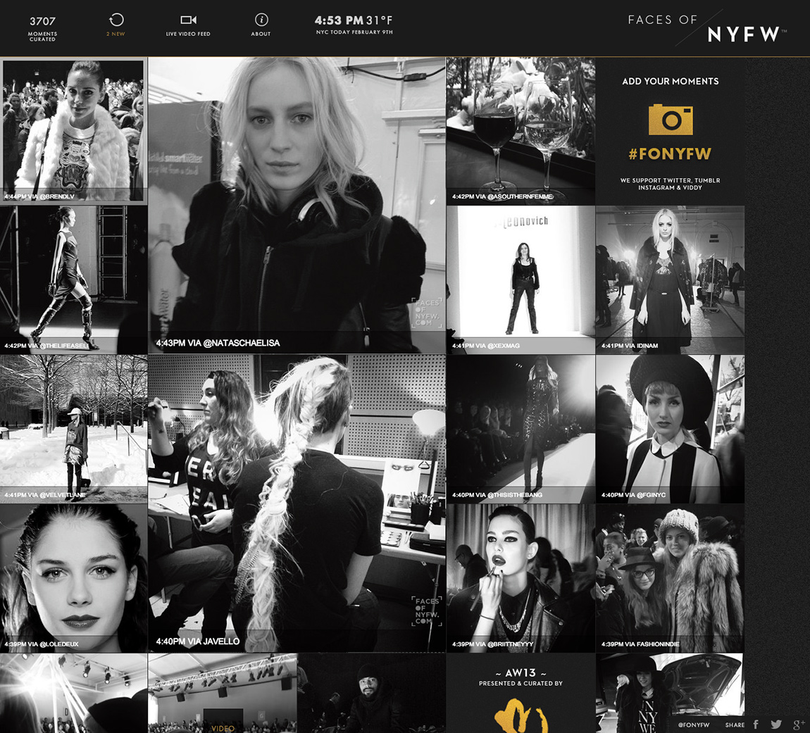 Faces of NYFW Website Screenshot