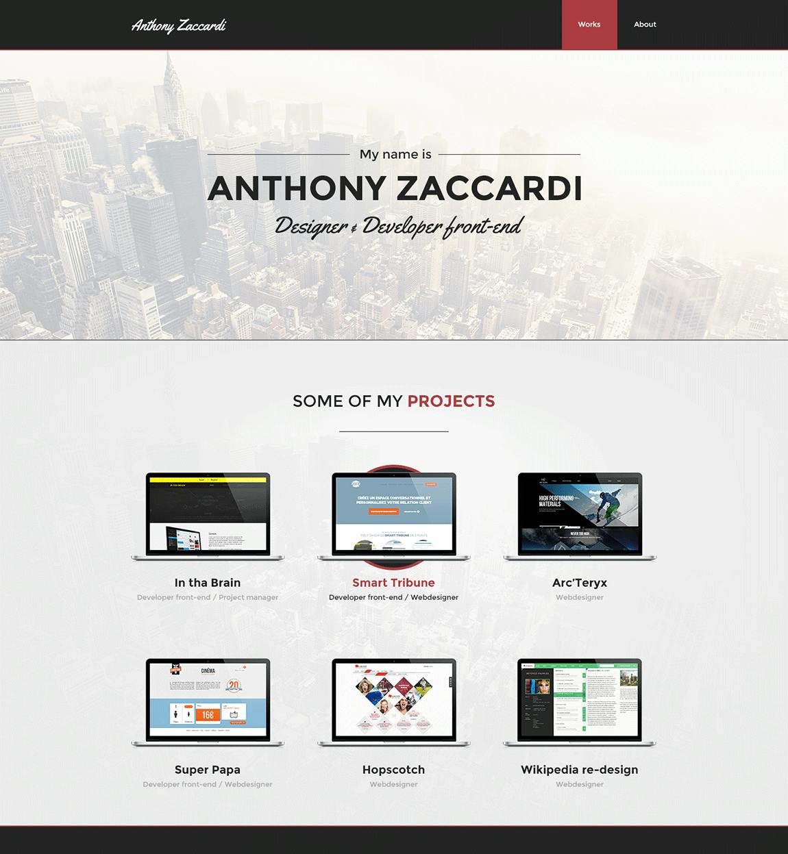 Anthony Zaccardi Website Screenshot