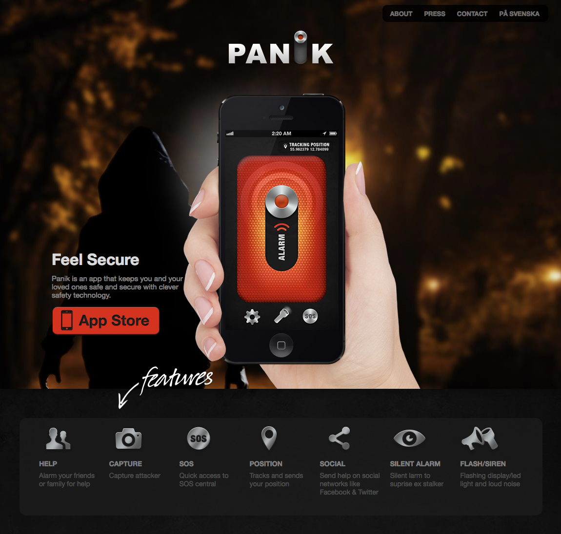 Panik Website Screenshot