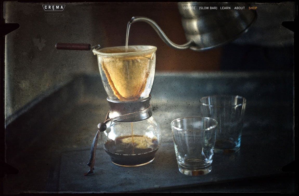 CREMA, a coffee brewtique Website Screenshot