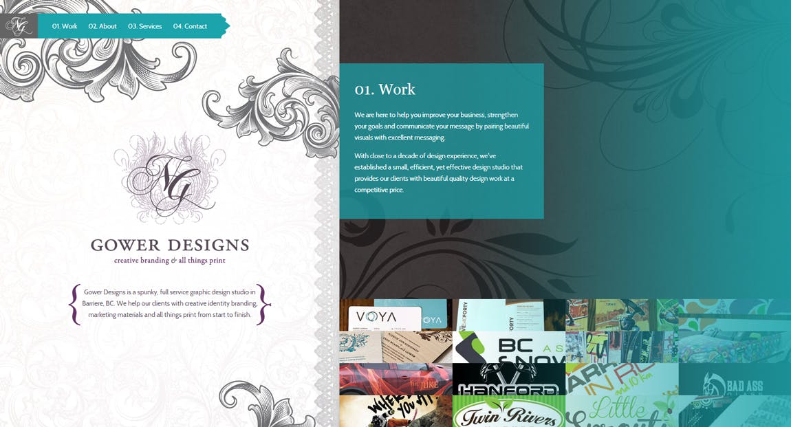 Gower Designs Website Screenshot