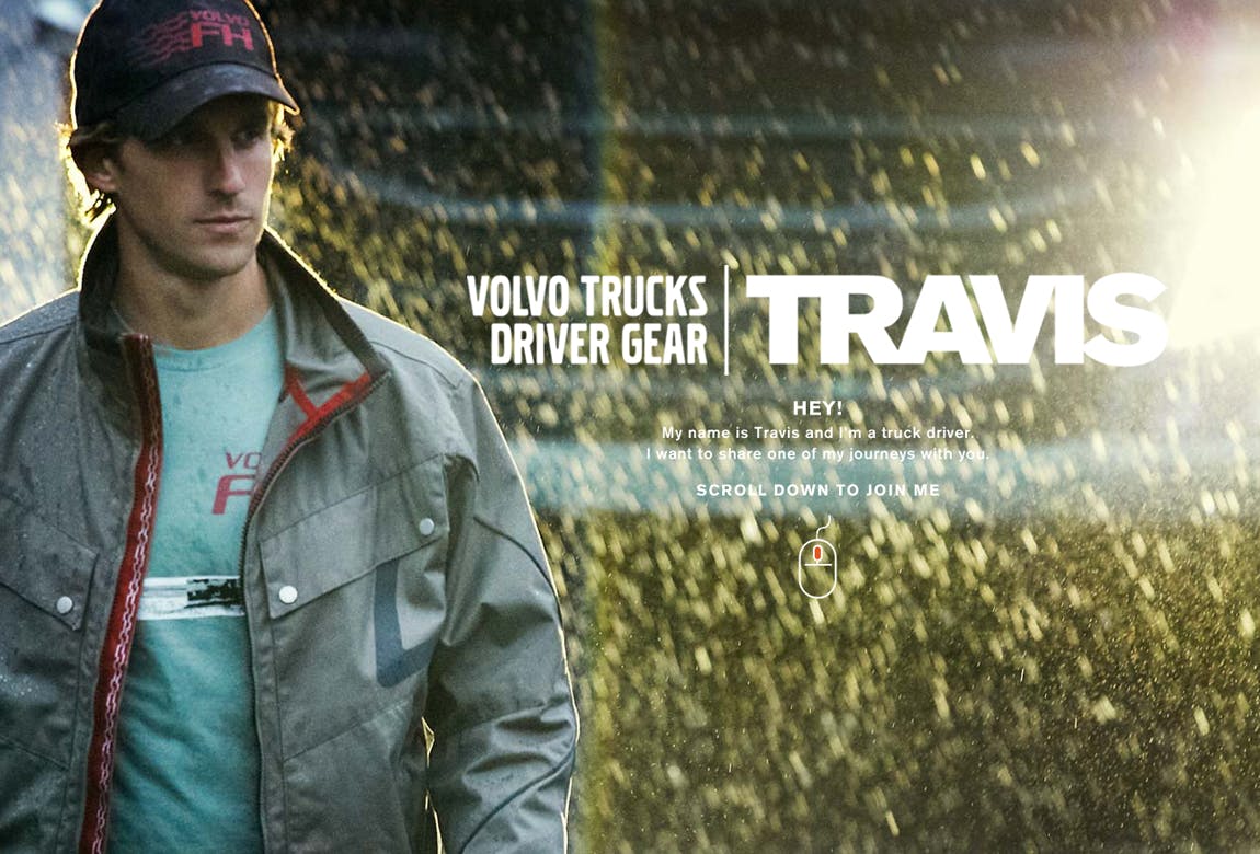 Volvo Trucks Driver Gear: Travis Website Screenshot