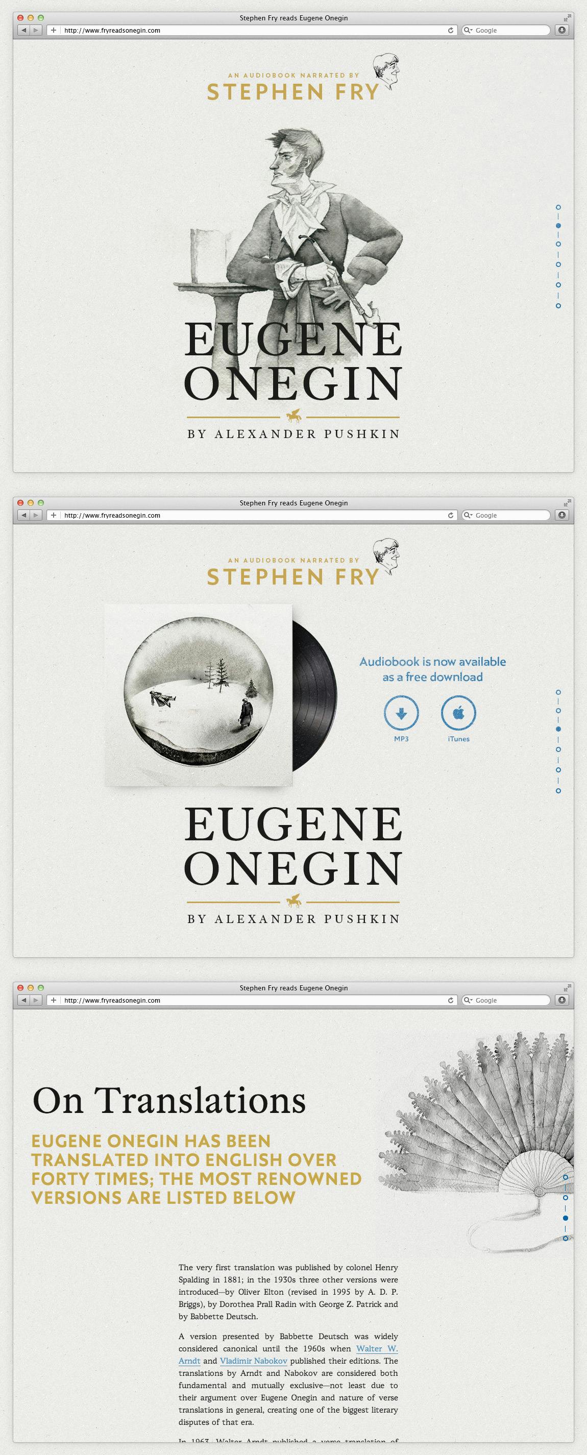 Fry reads Eugene Onegin Website Screenshot