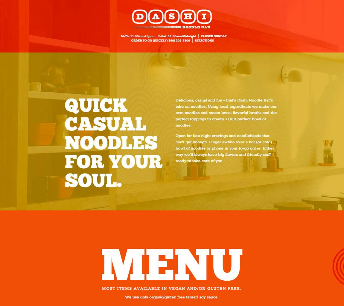 Dashi Noodle Bar Website Screenshot