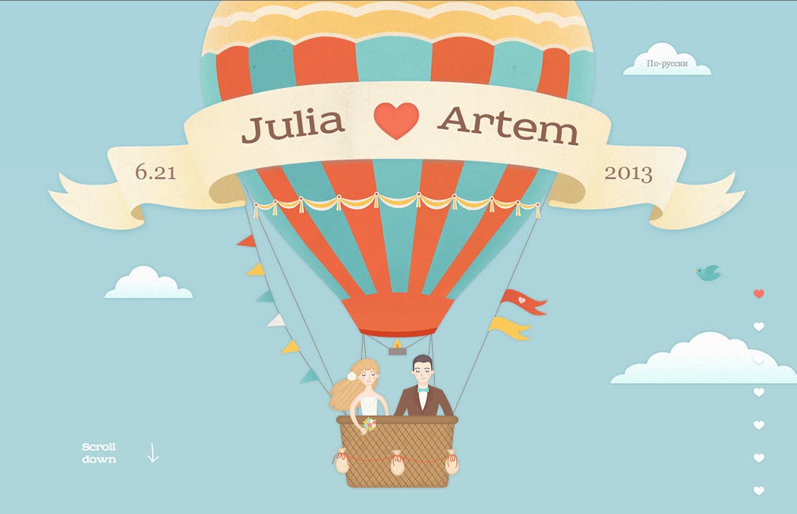 Artem and Julia are getting married Website Screenshot