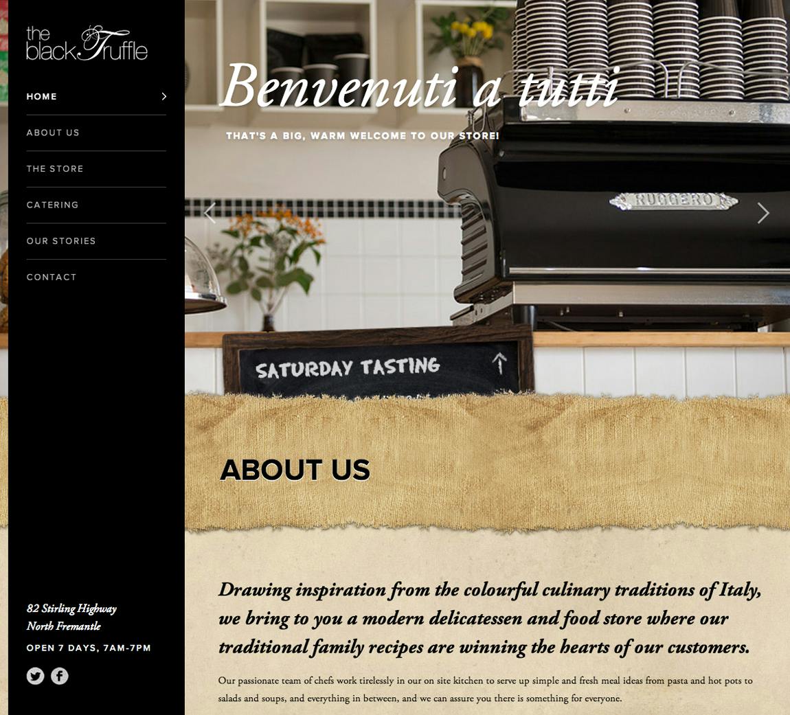 The Black Truffle Website Screenshot