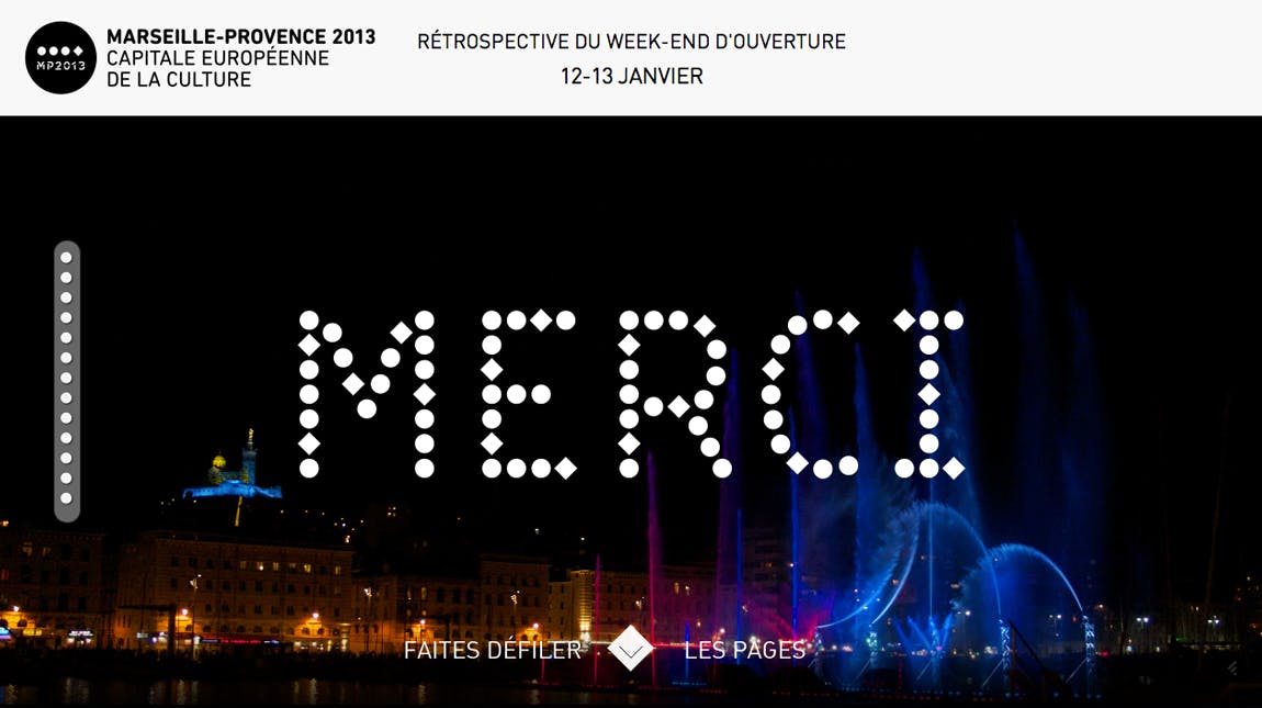 Merci – Marseille-Provence 2013 Website Screenshot