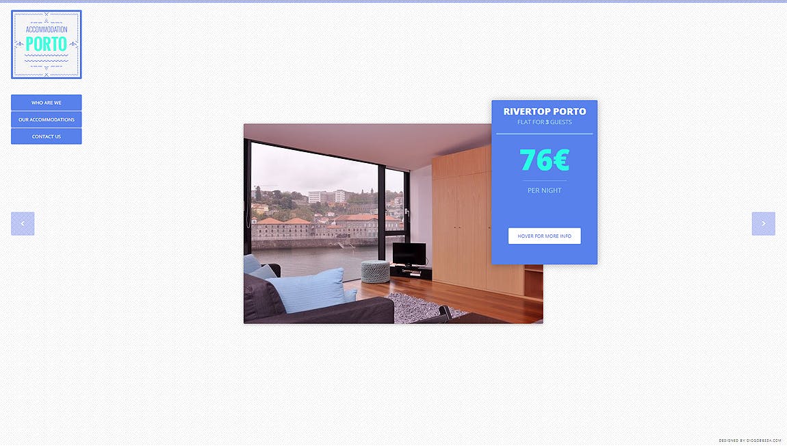 Accommodation in Porto Website Screenshot
