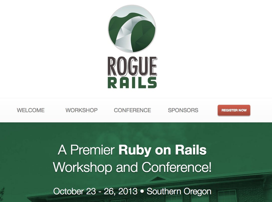 Rogue Rails Website Screenshot