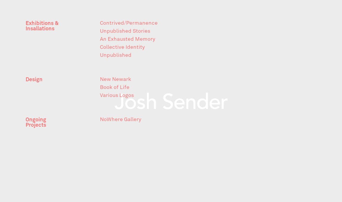 Josh Sender Website Screenshot