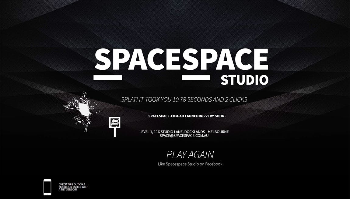 Spacespace Studio SPLAT Website Screenshot