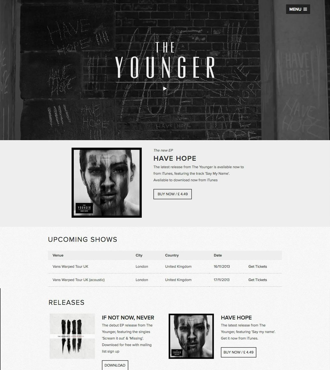 The Younger Website Screenshot