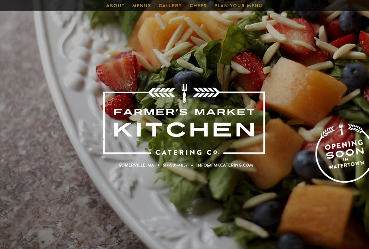 Farmer’s Market Kitchen Catering Co. Website Screenshot