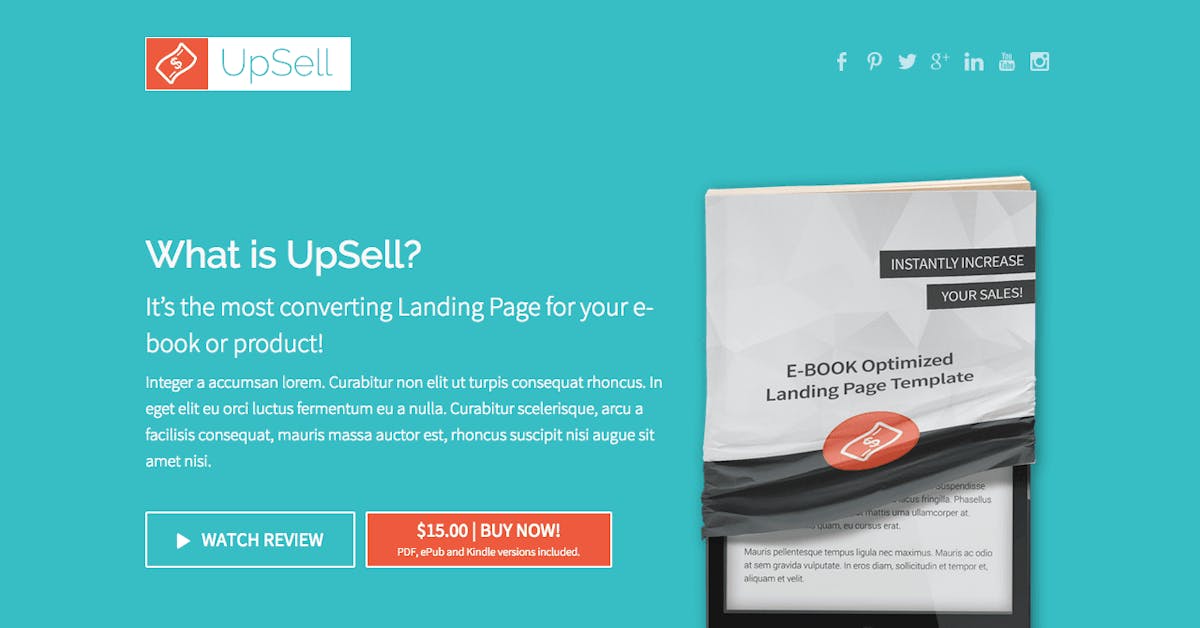 UpSell One Page Template Review