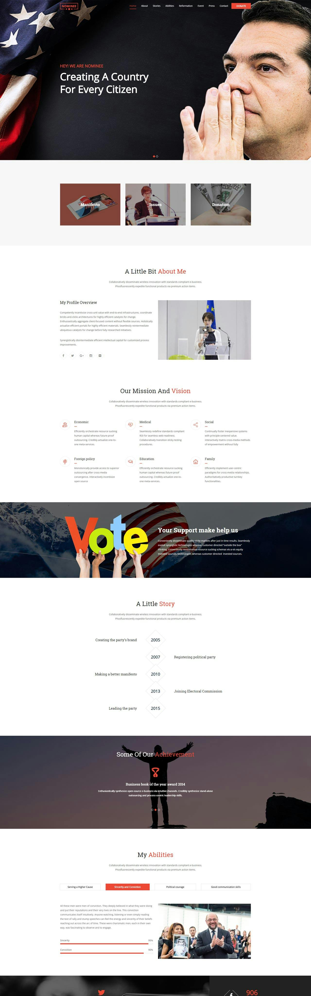 Nominee Website Screenshot